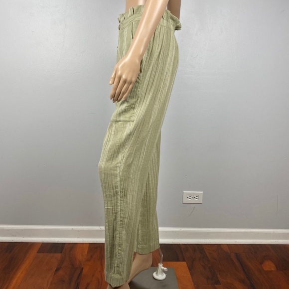 NEW FREE PEOPLE STRIPED HIGH WAIST CROPPED PANTS - Picture 6 of 9